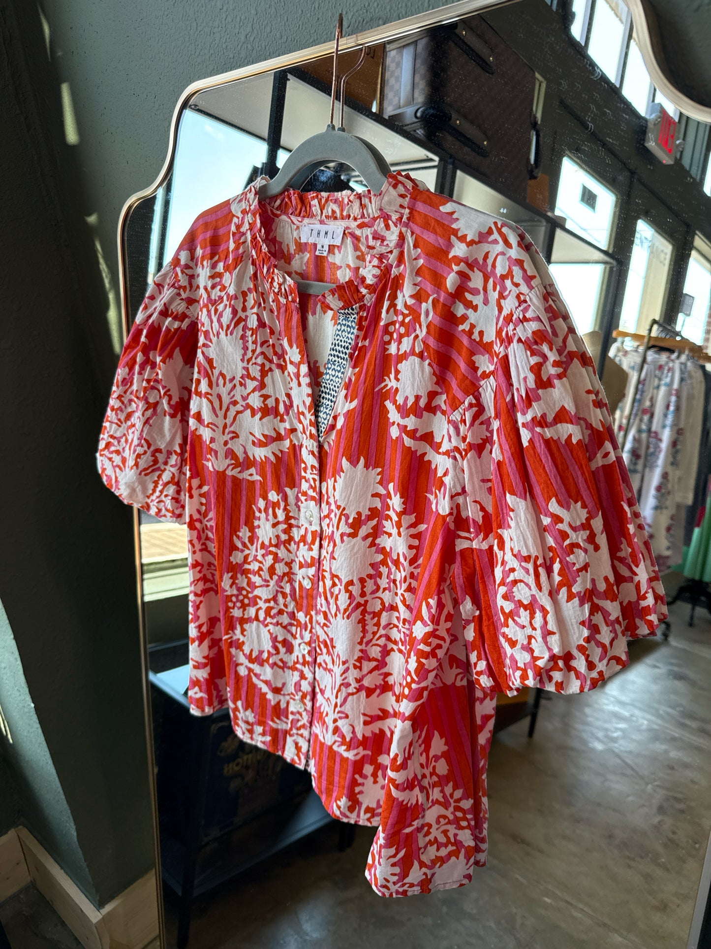 THML Size M Orange/Pink Top