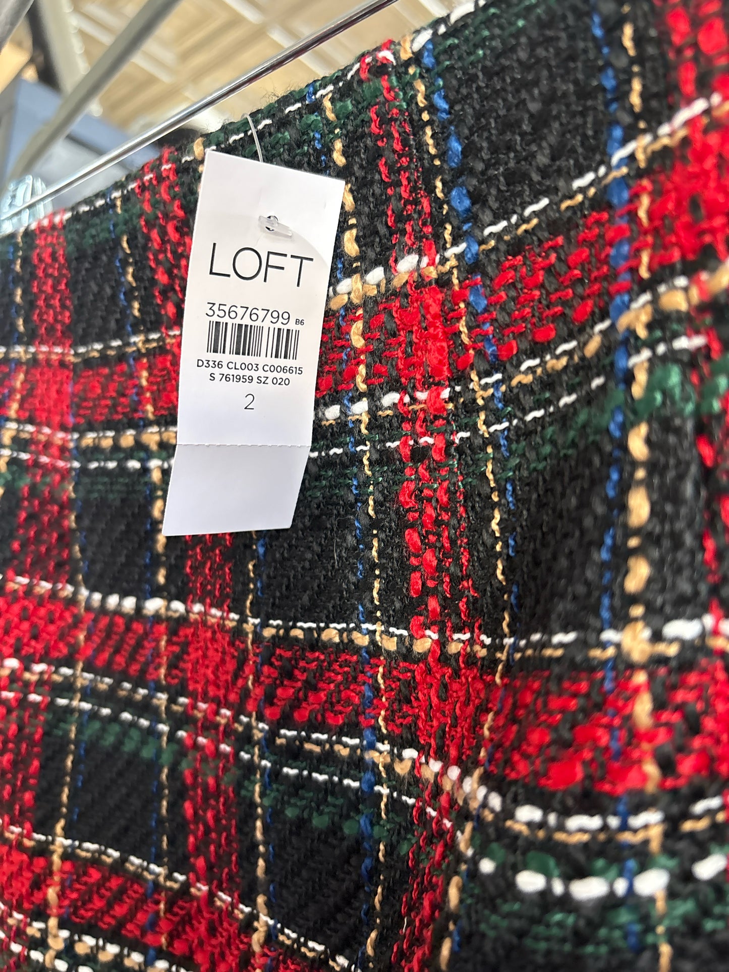 LOFT Size 2 multi Plaid Skirt