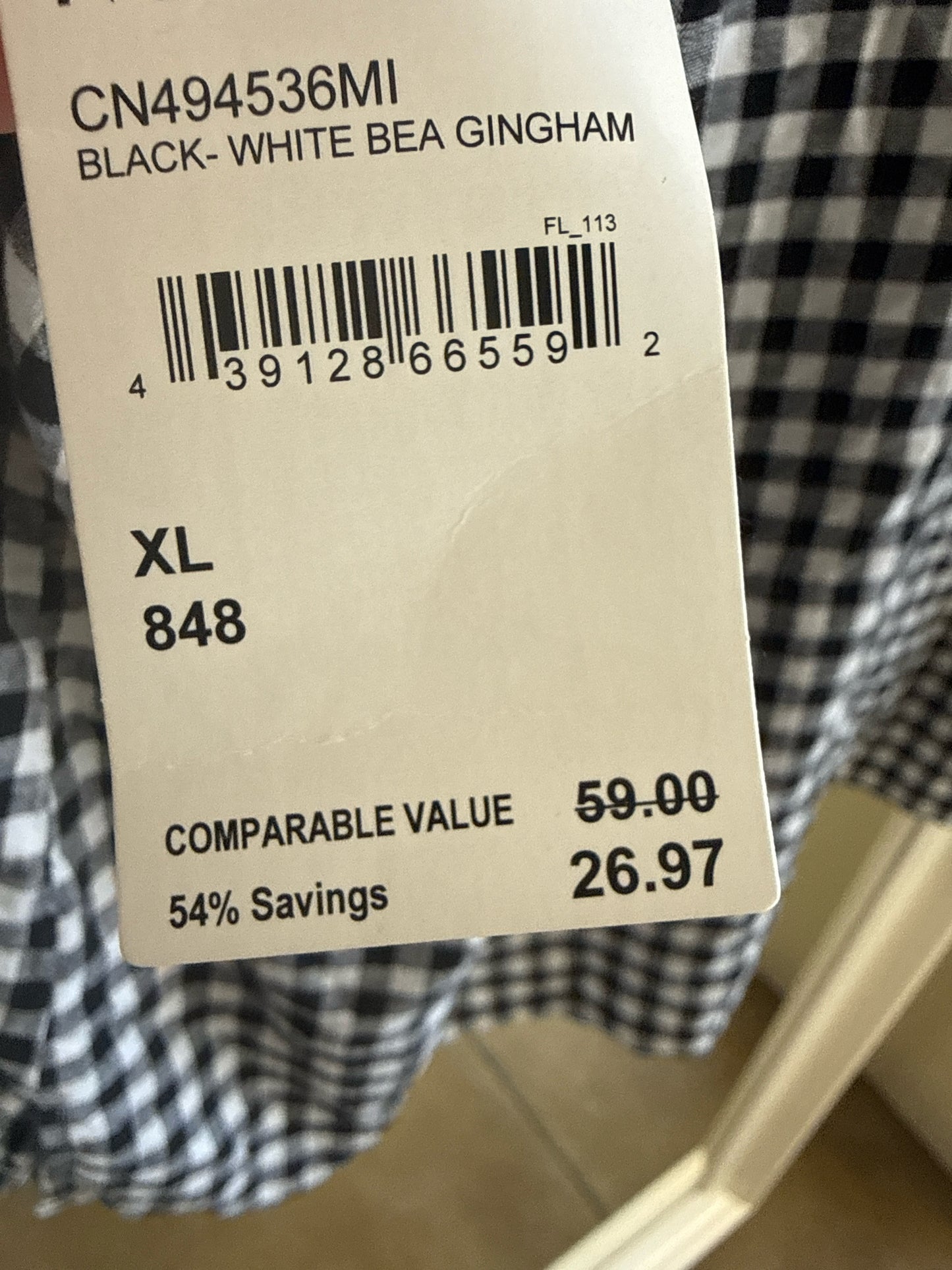 Caslon Size XL Black/White Top