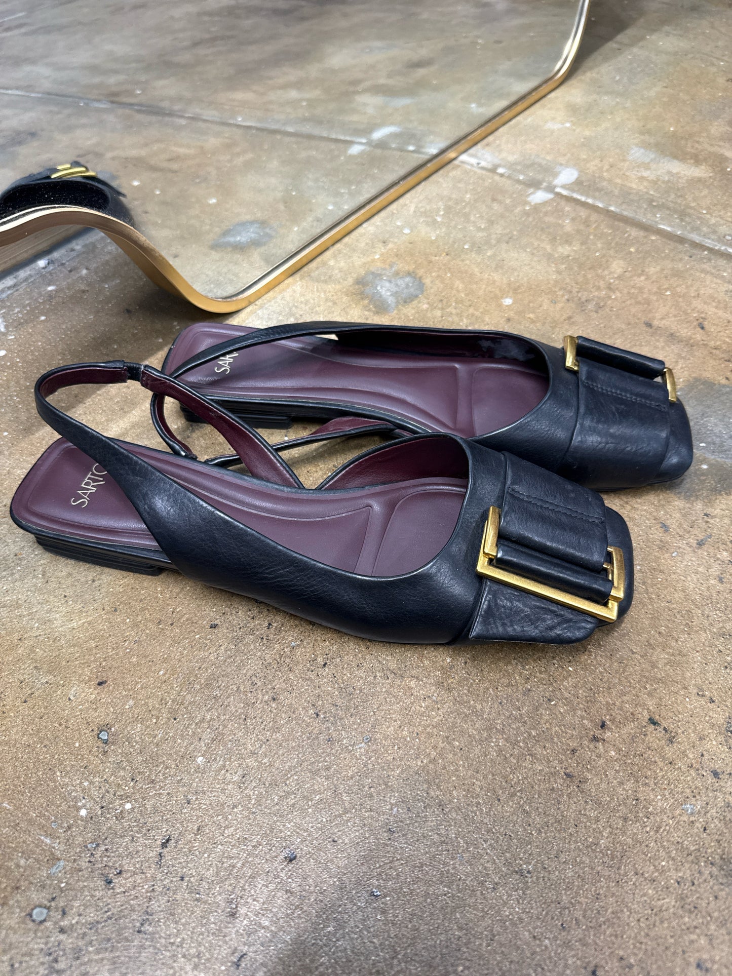 Sarto Shoe Size 9 Black Sandals