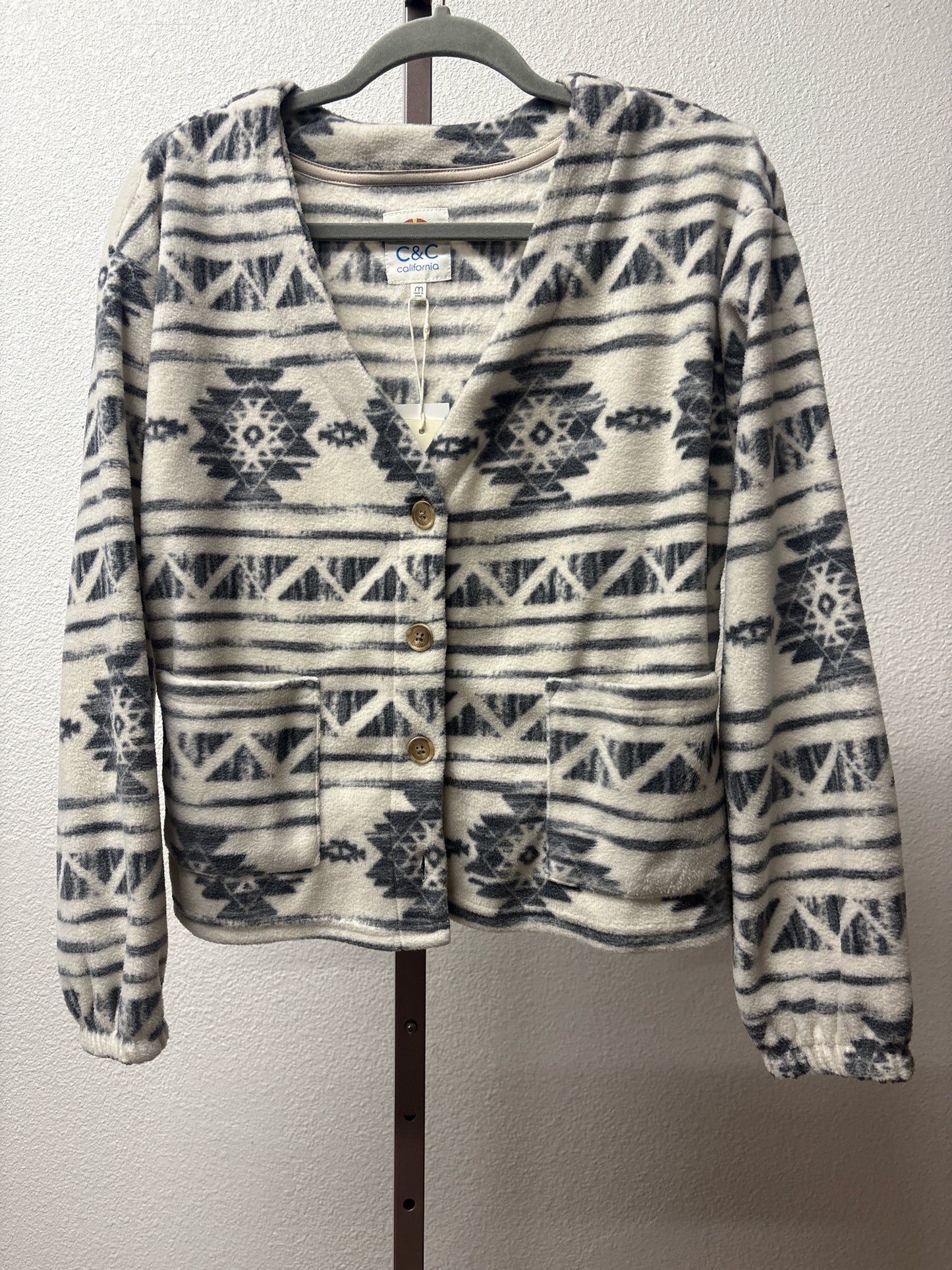C&C California Size M White/Blue Southwestern Jacket