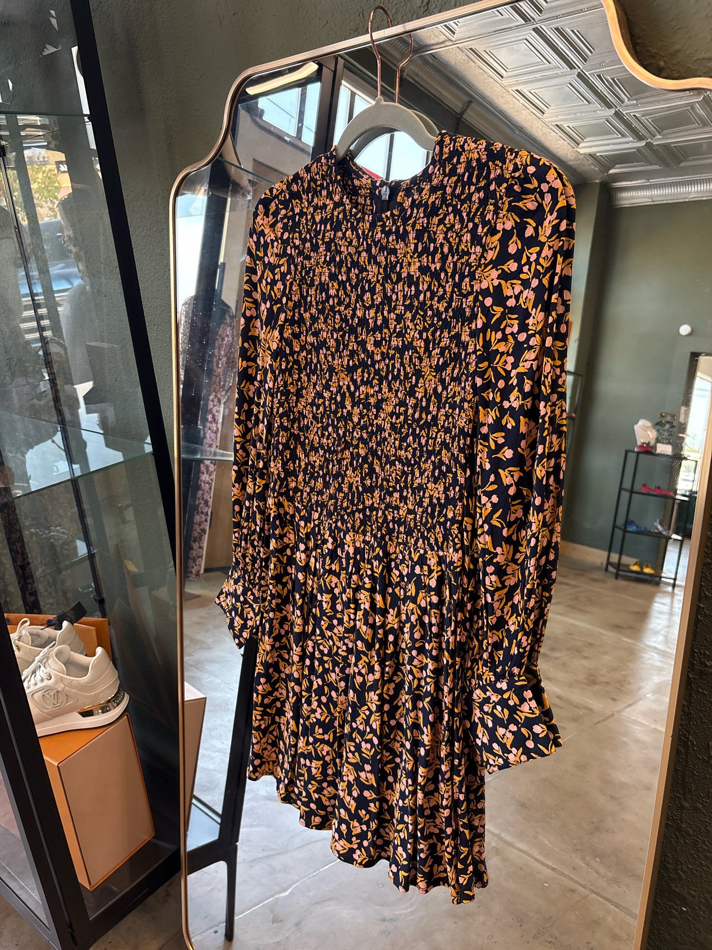 French Connection Size 4 navy + multi Dress