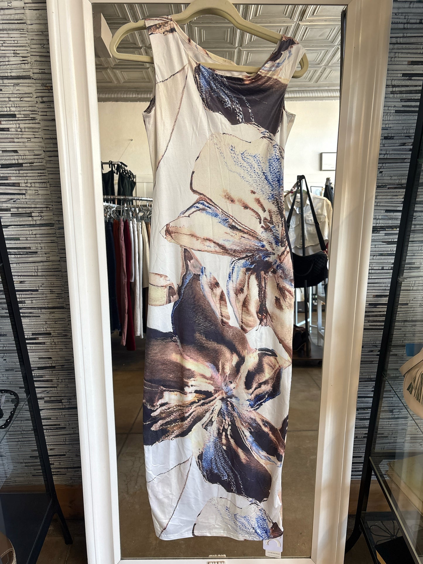 Commense Size XS Cream/multi Flowers Dress