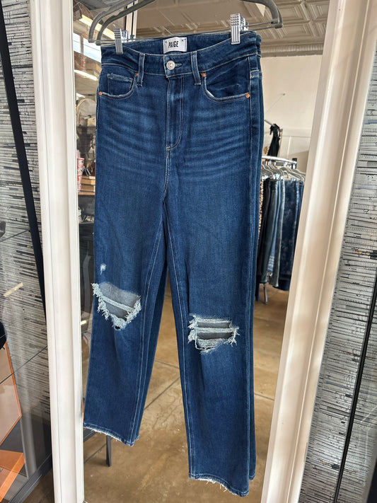 PAIGE Size 27 Dark Wash distressed Jeans