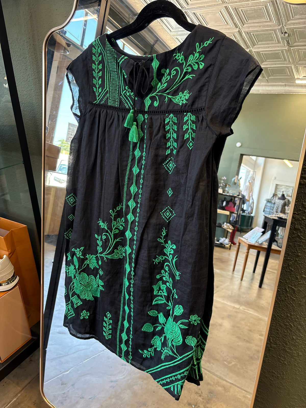 Johnny Was Size XS black + green Dress