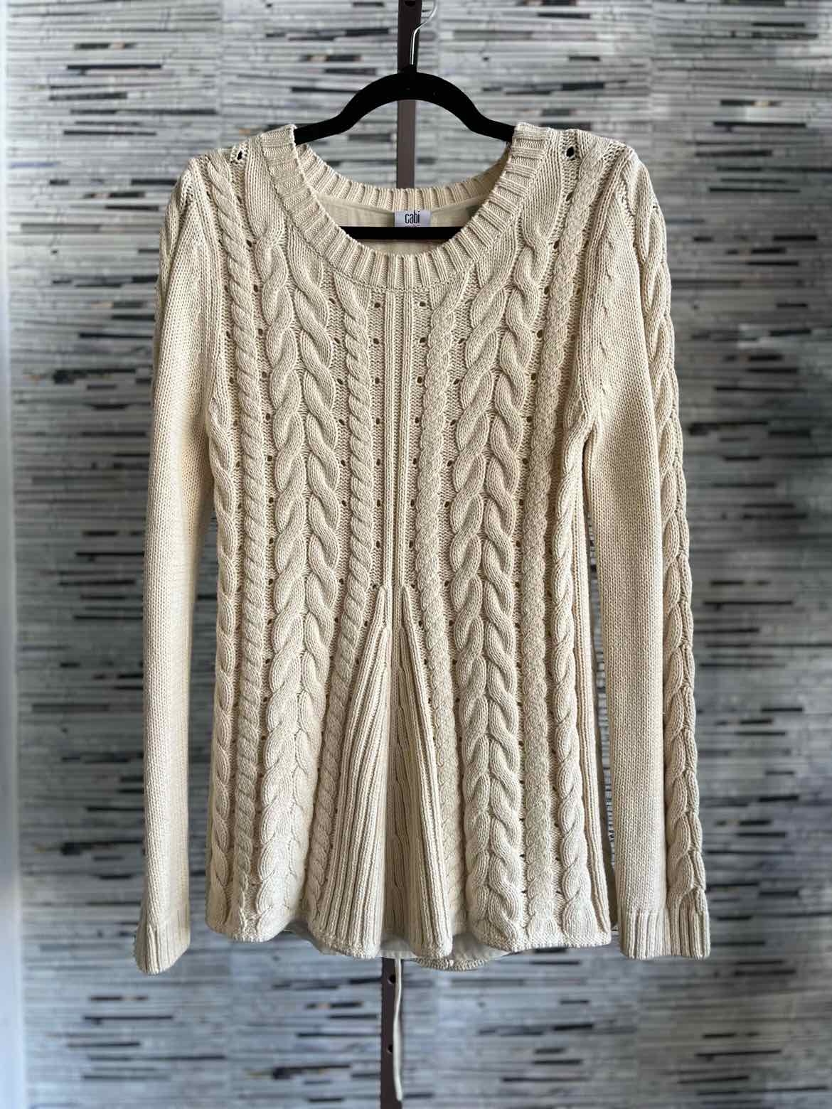 Cabi Size S Cream Knit Sweater