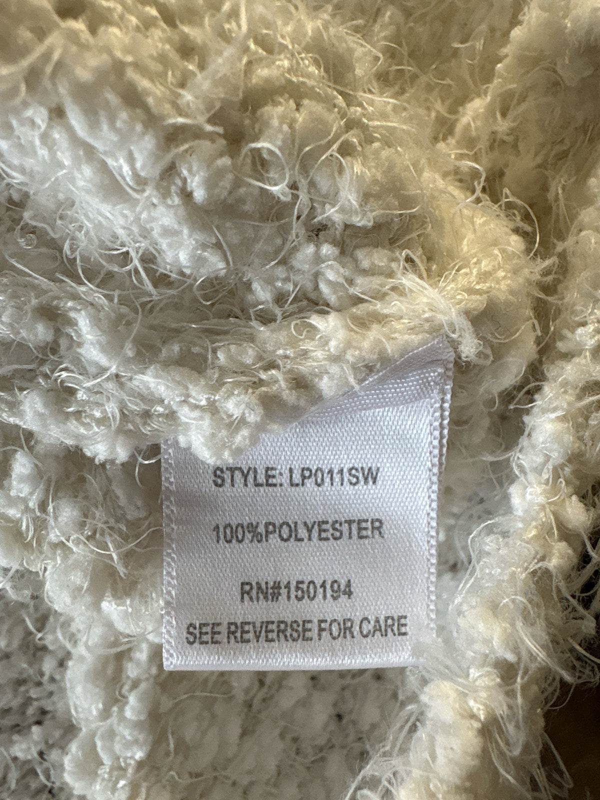 Living Doll Size L White Sweater