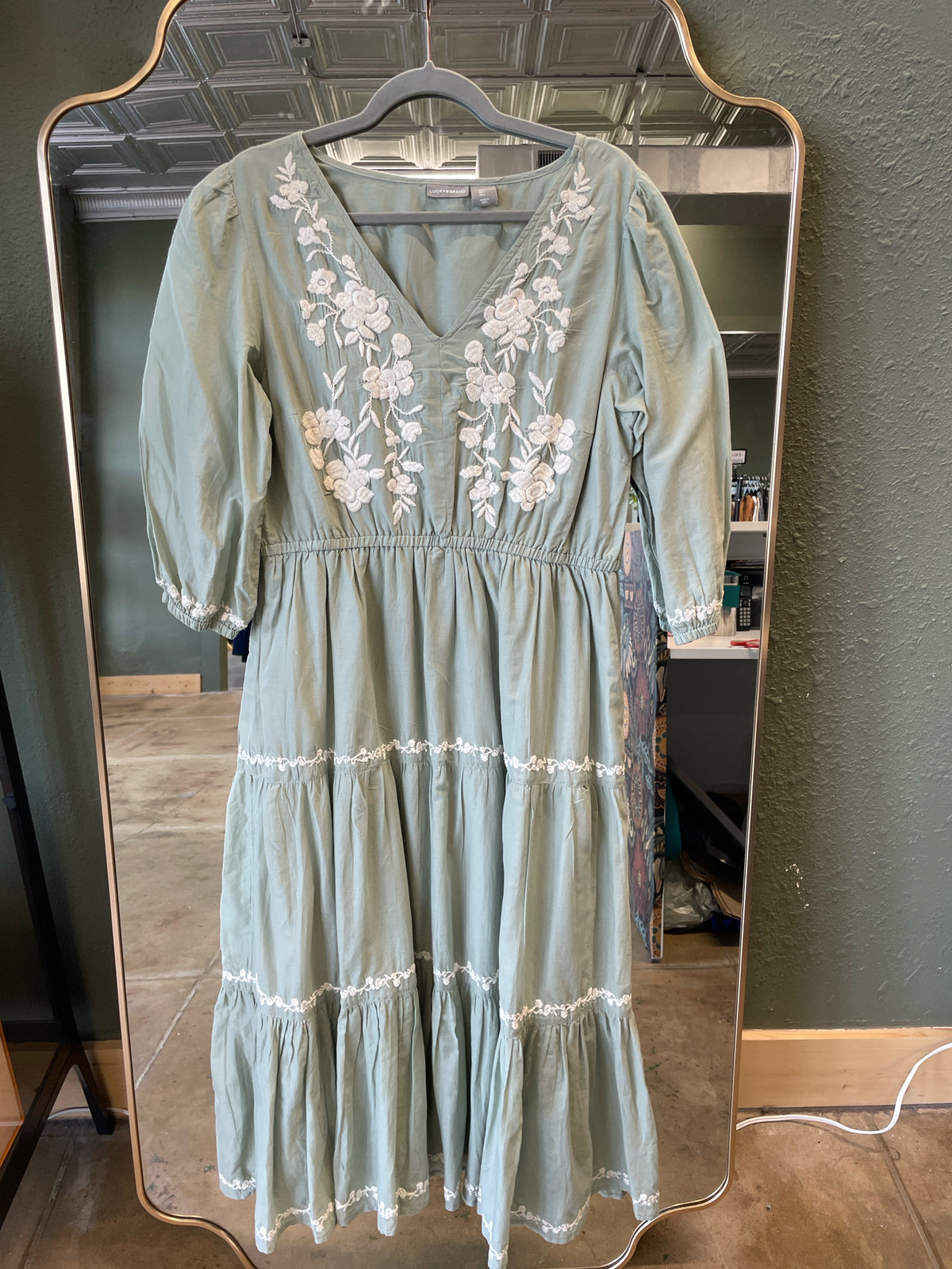 Lucky Brand Size L sage green Dress