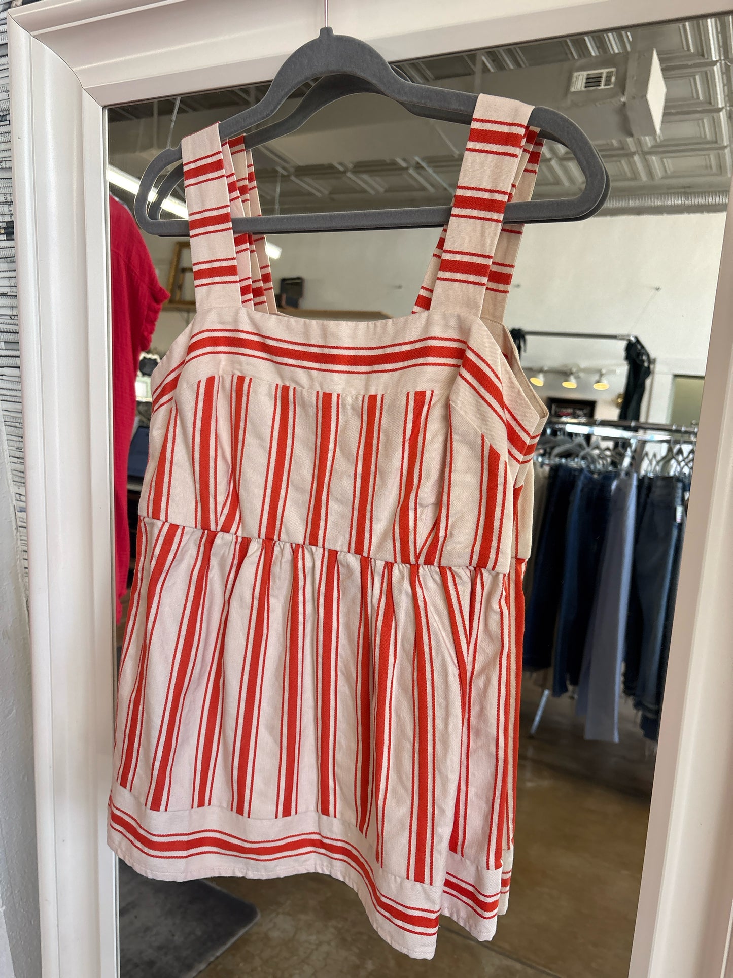 Cabi Size S red/cream Top