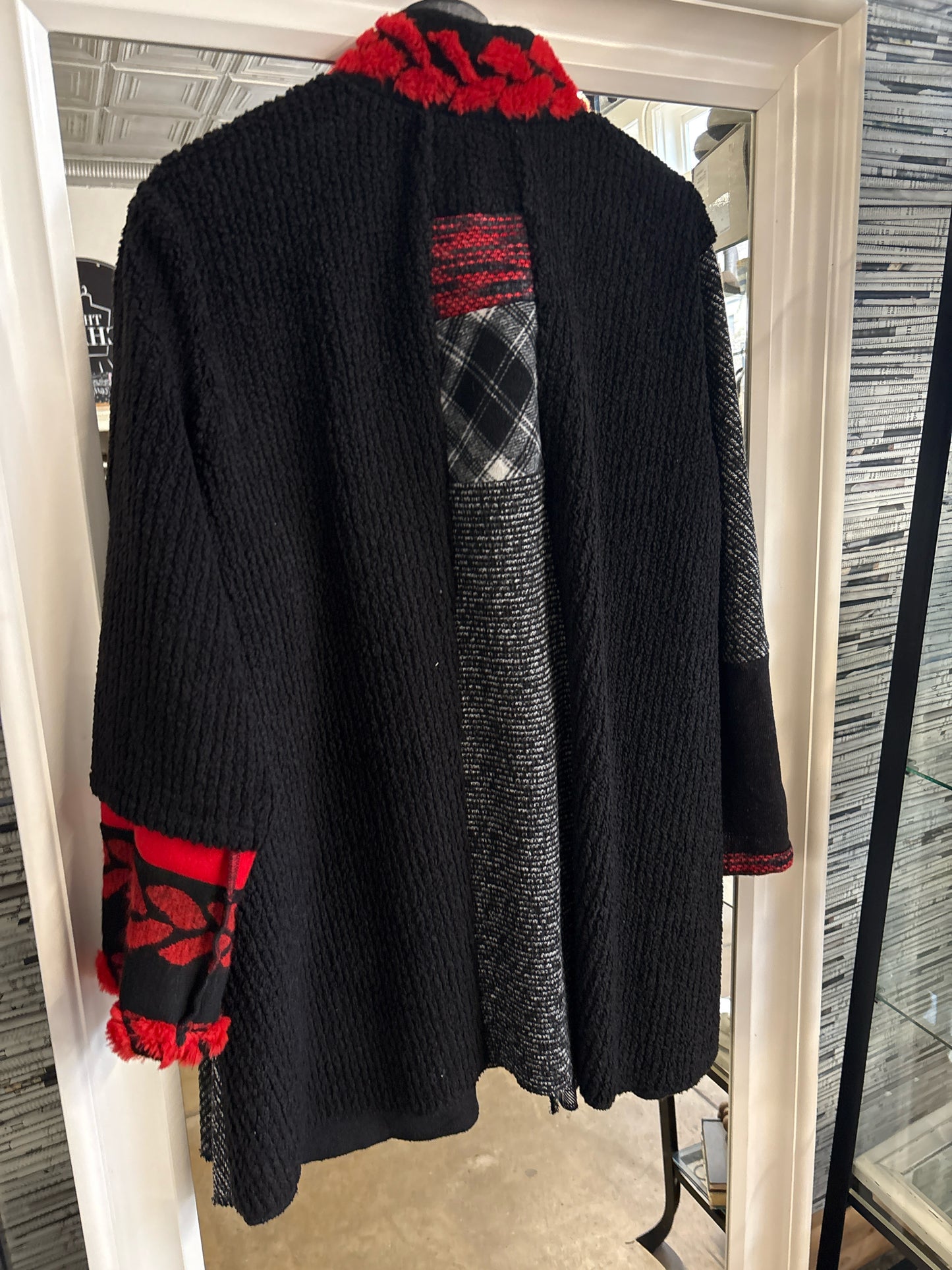 Ali Miles Size XL Blk/Gray/Red Patch Work Jacket