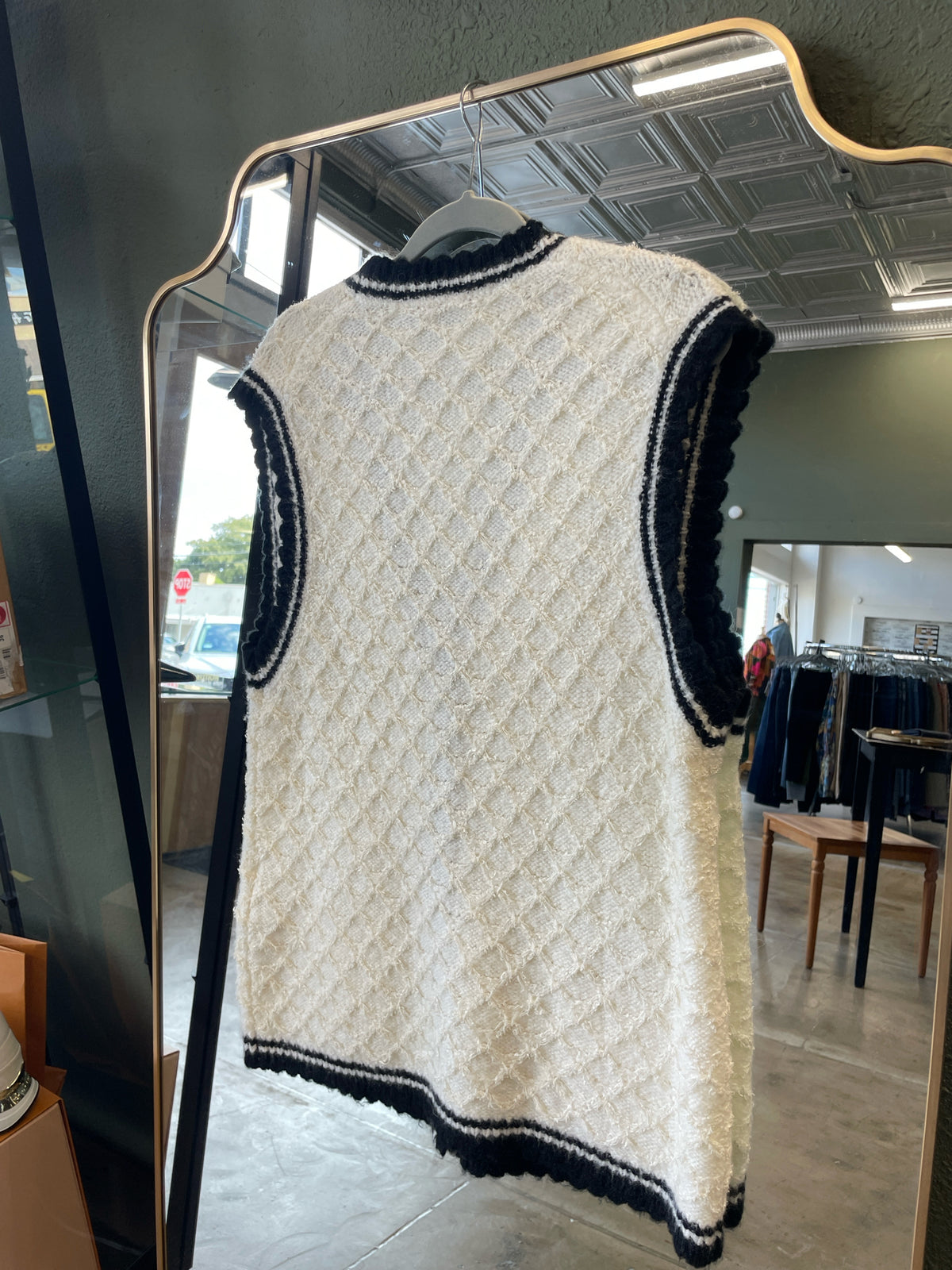 MAJE Size 2 White + Black Vest