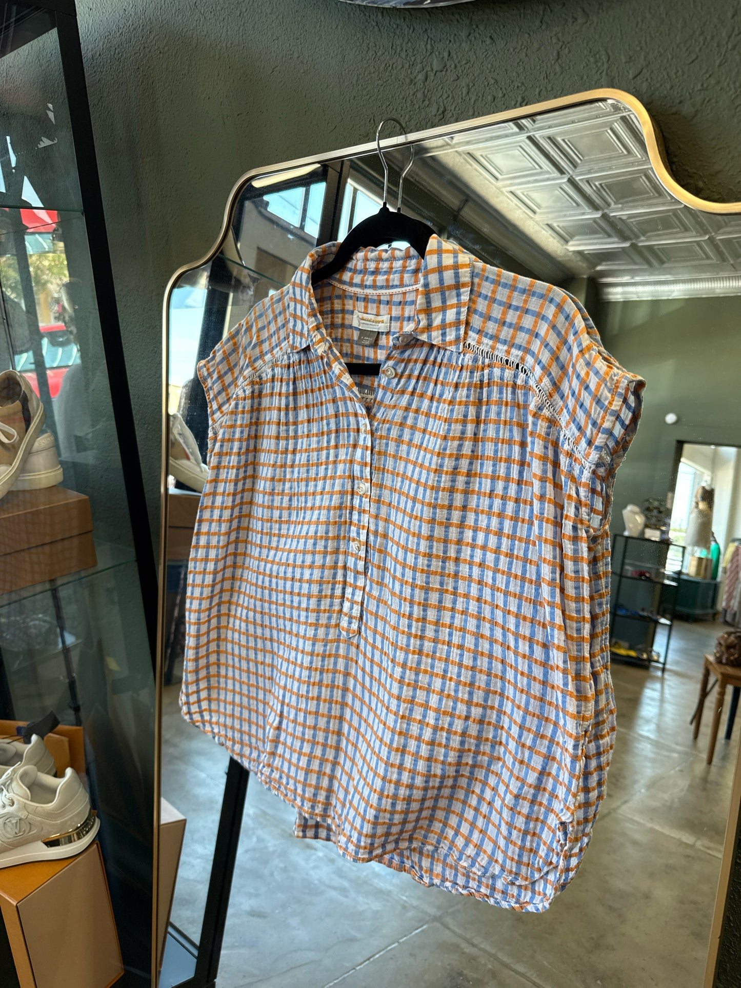 Anthropologie Size XS Orange/Blue Top