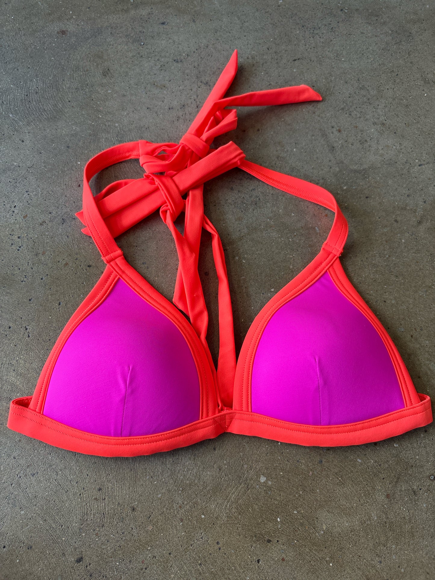 PINK Size M pink and orange swim TOP
