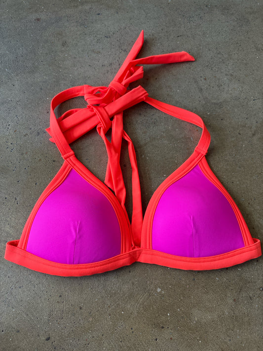 PINK Size M pink and orange swim TOP