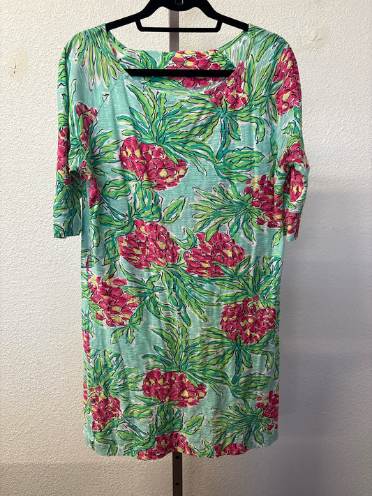 Lilly Pulitzer Size L Green/multi Flowers Dress