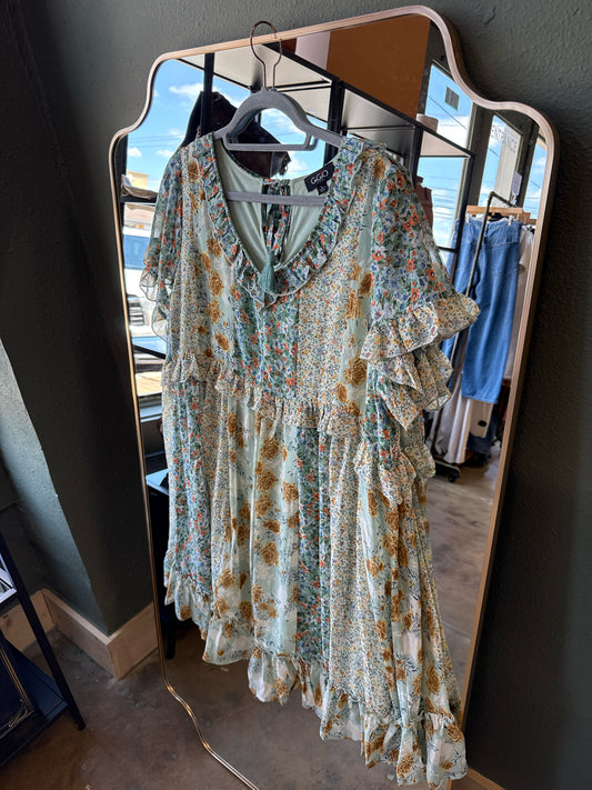 GIGIO Size L multi Floral Dress