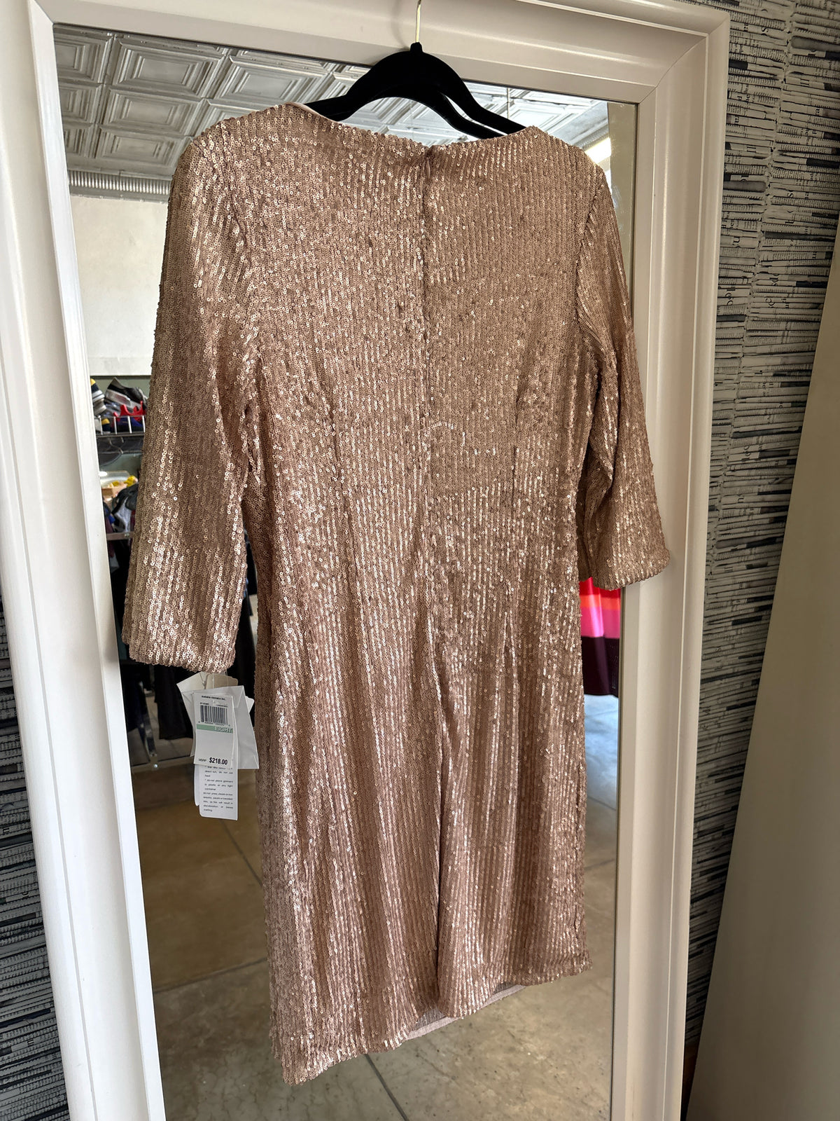 susana monaco Size 8 Gold Sequin Dress