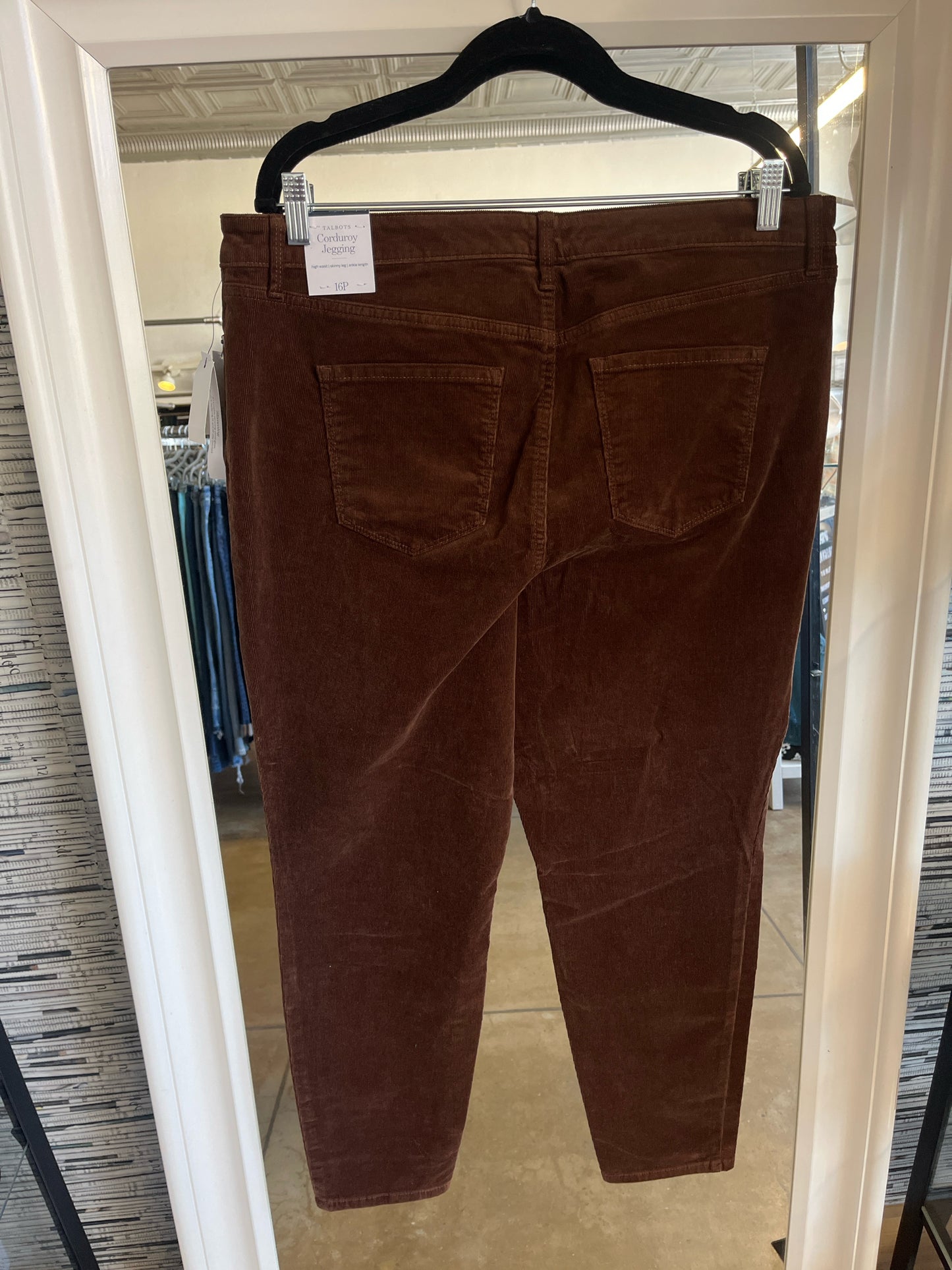 TALBOTS Size 16P Brown Corduroy Pants