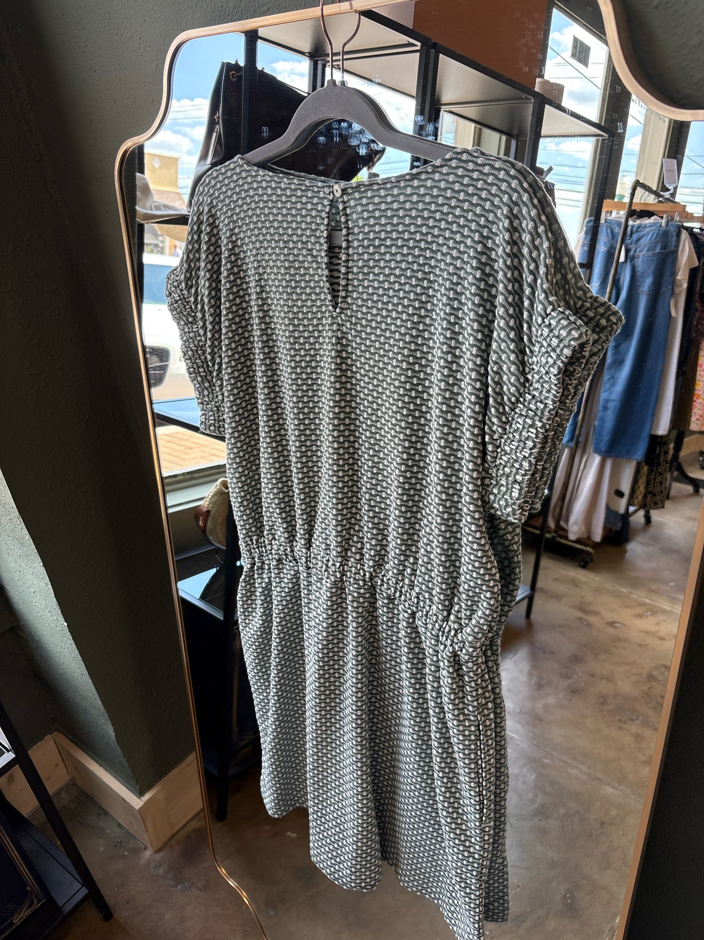 LOFT Size M Green Print Dress