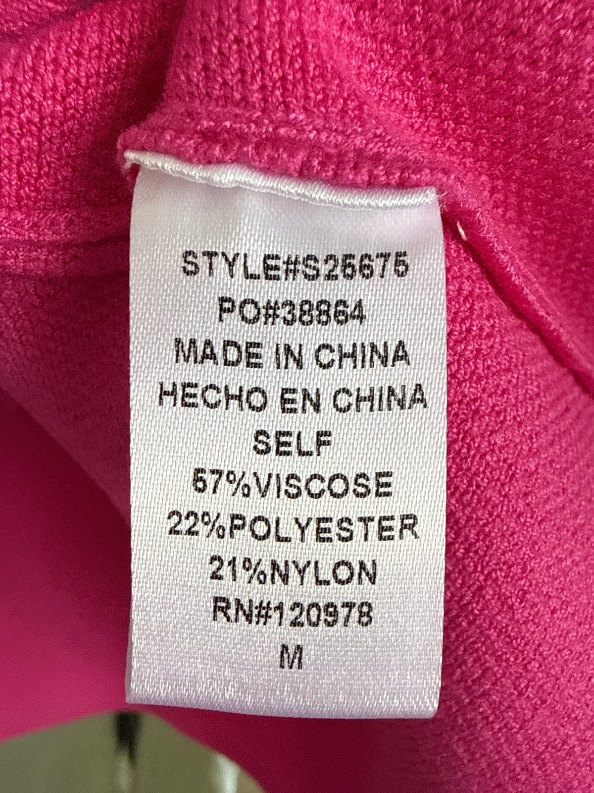 entro Size M Pink Two Piece Set