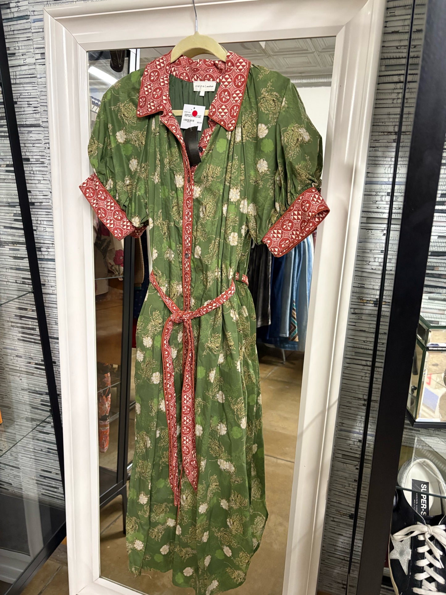 entro Size M Green/Orange maxi Dress