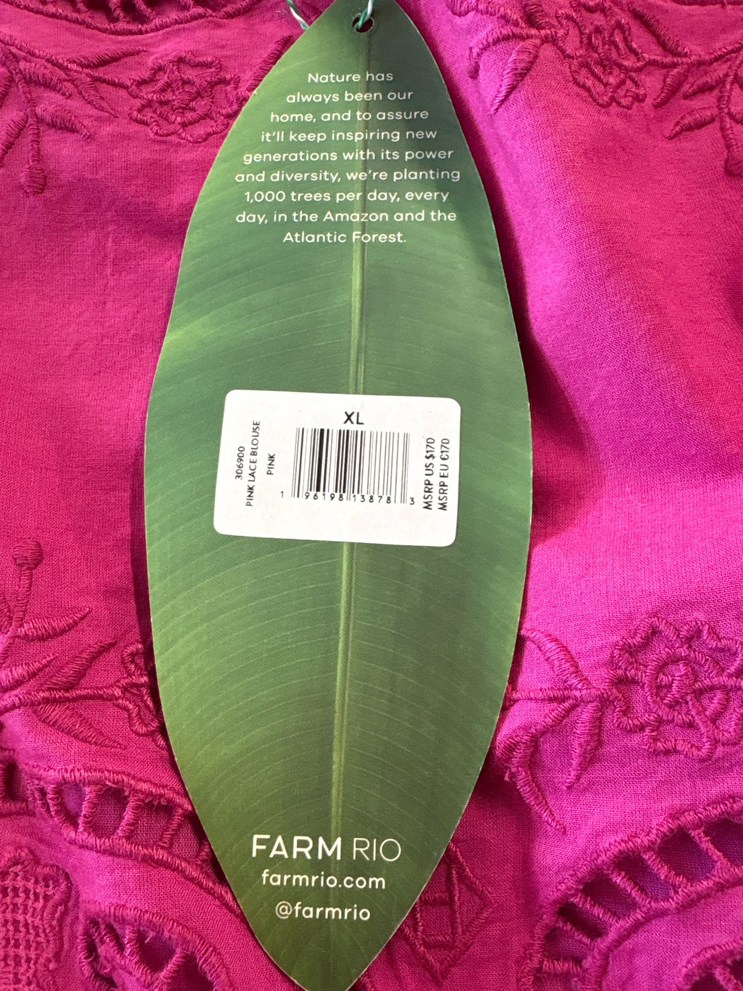 Farm RIO Size XL Fuschia Top