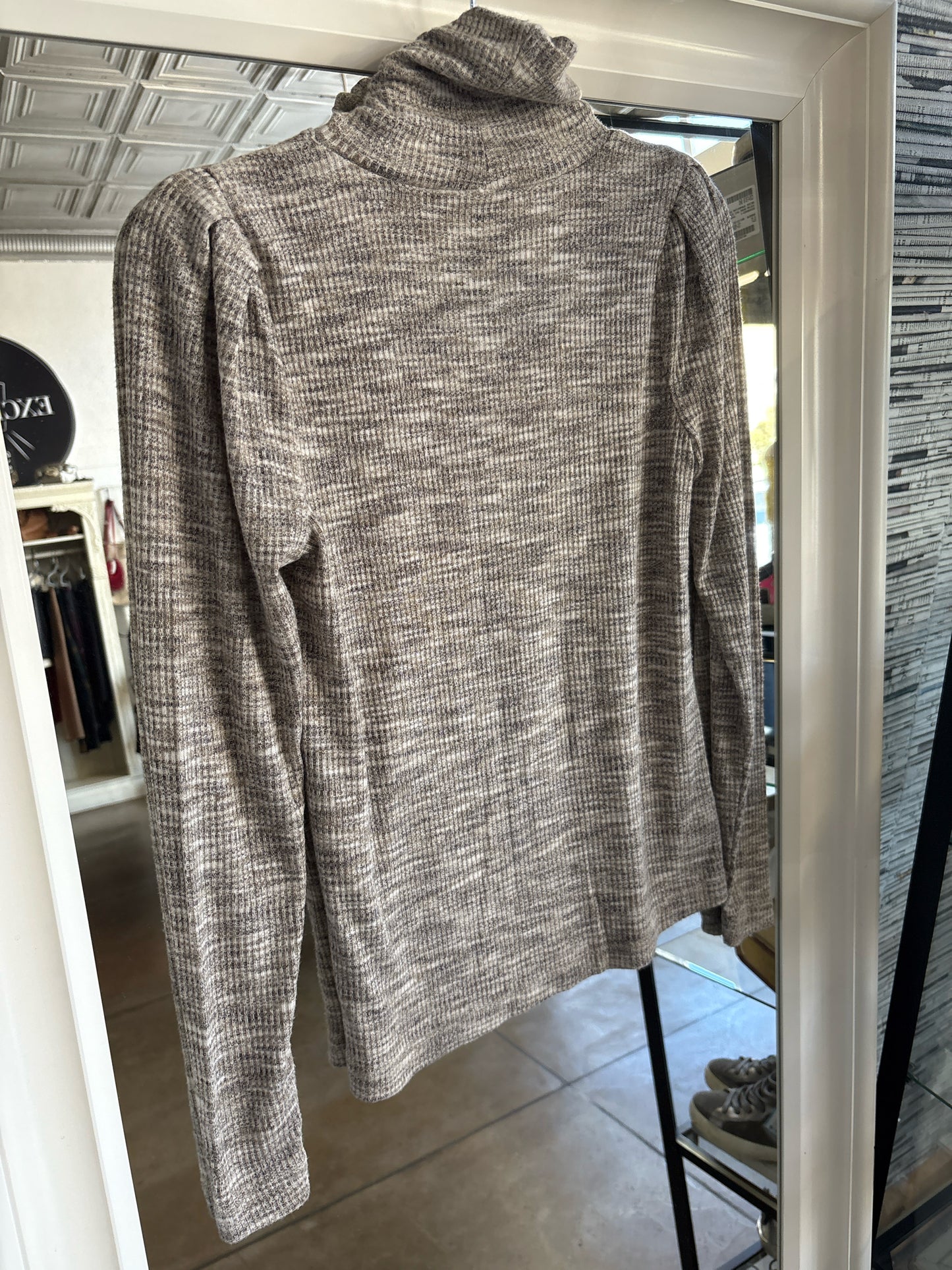 LOFT Size XS Gray/Multi Striated Top