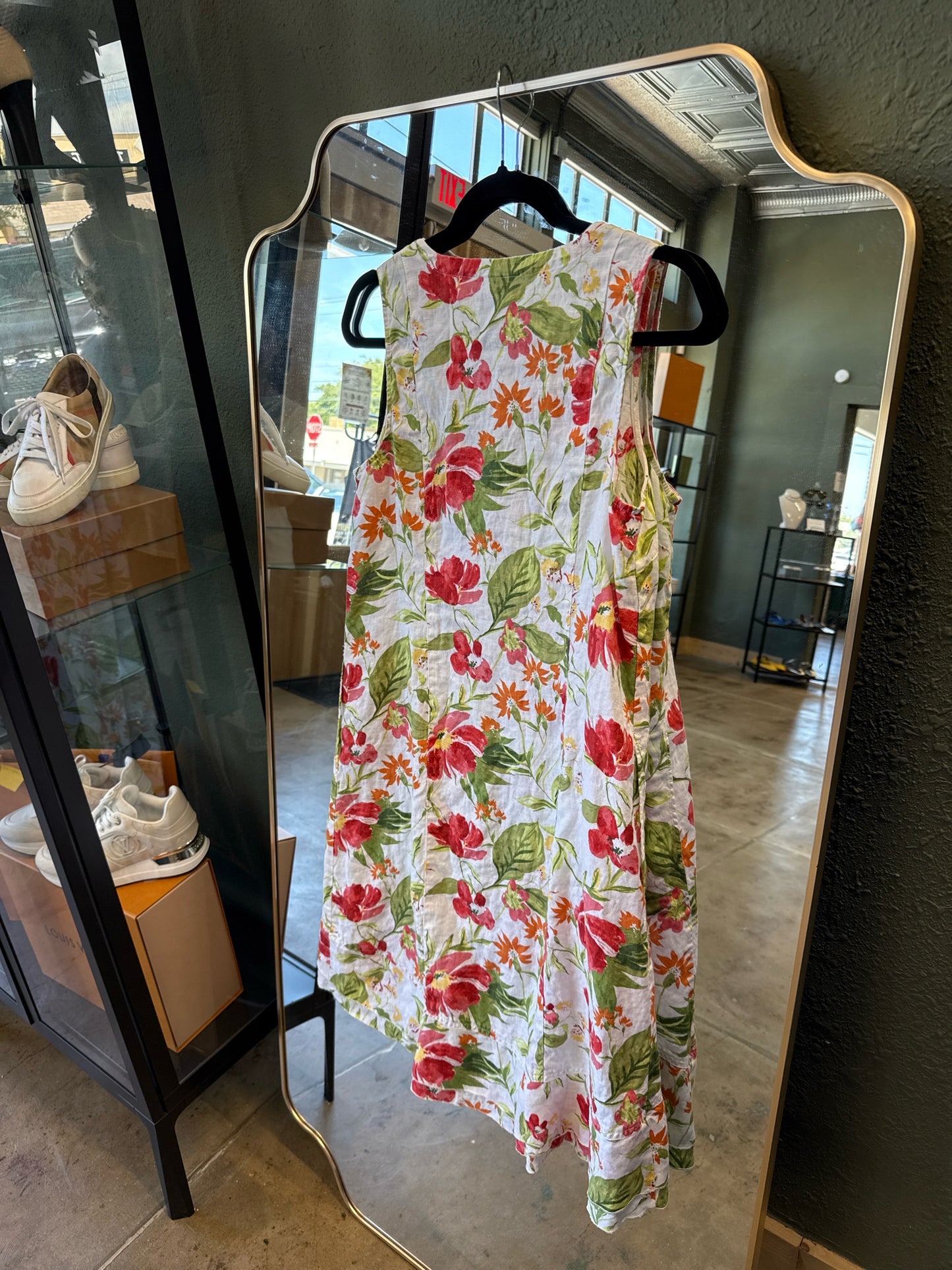 J Jill Size S White/Red/Orange Dress