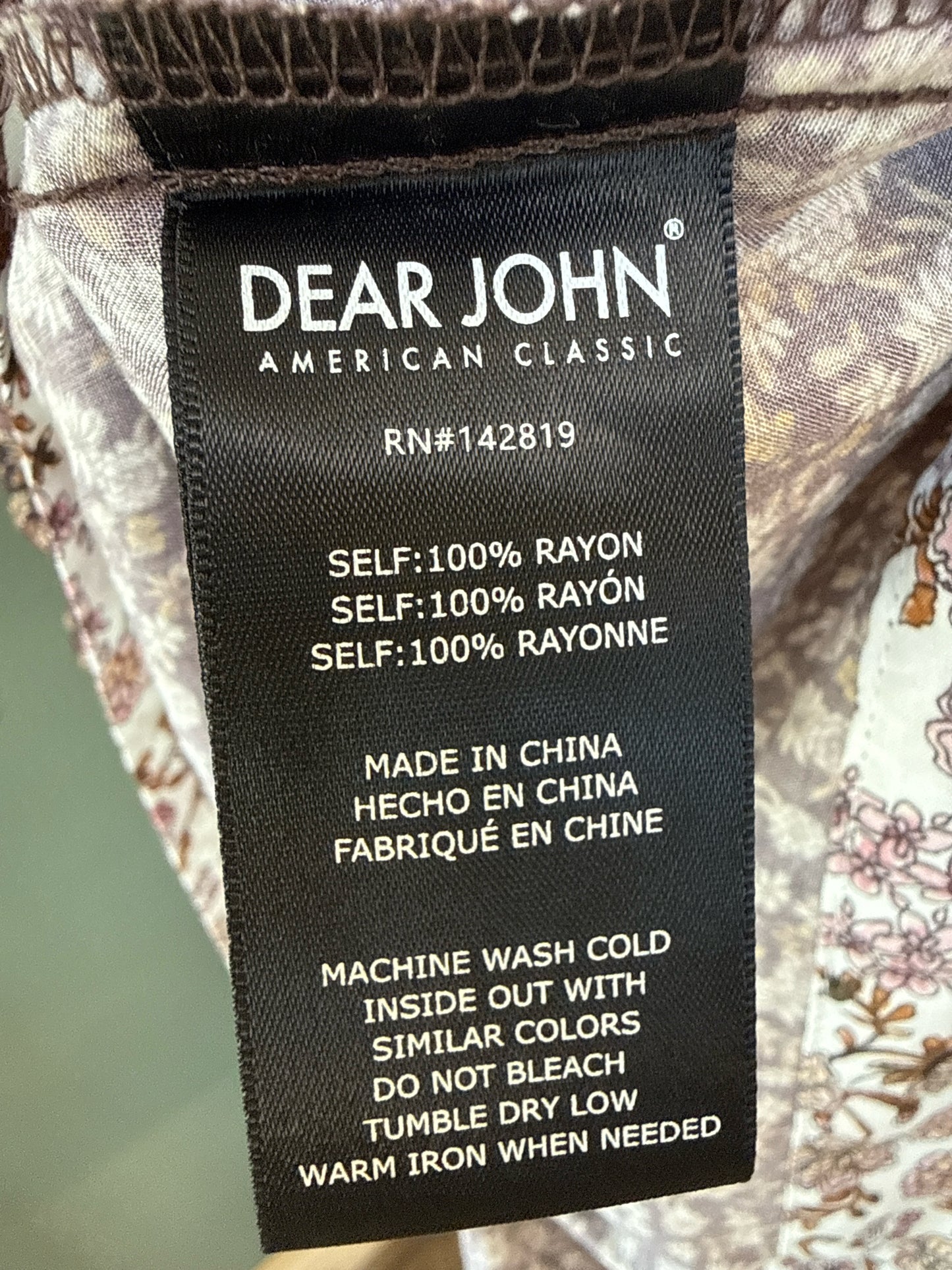 Dear John Size S Brown Top