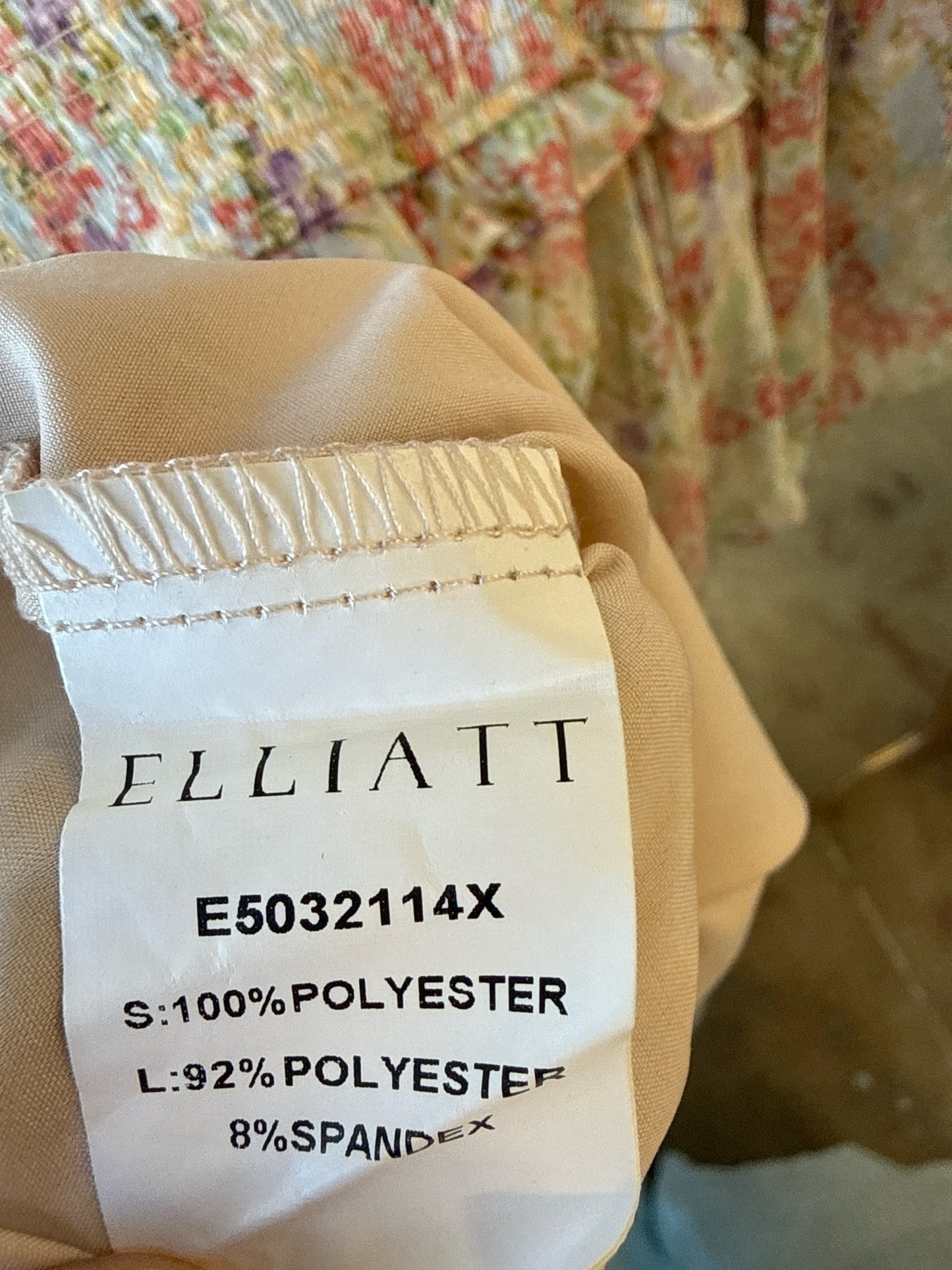 ELLIATT Size S Ivory/Multi Floral Dress