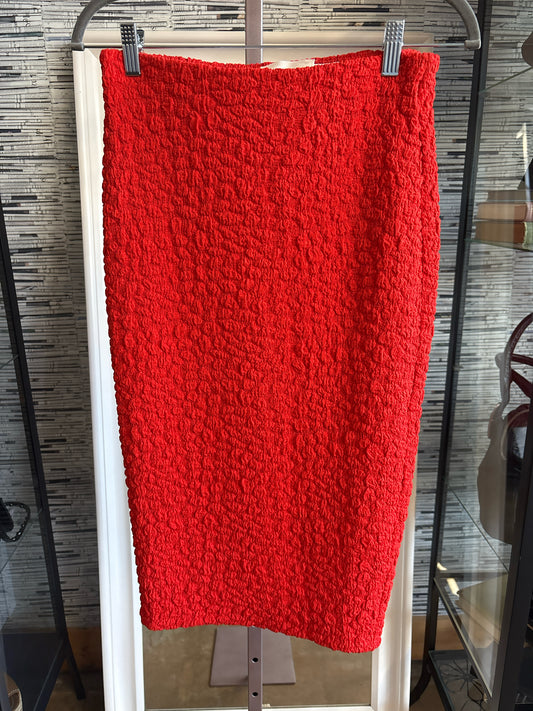 Anthropologie Size XS Red Orange Textured Skirt