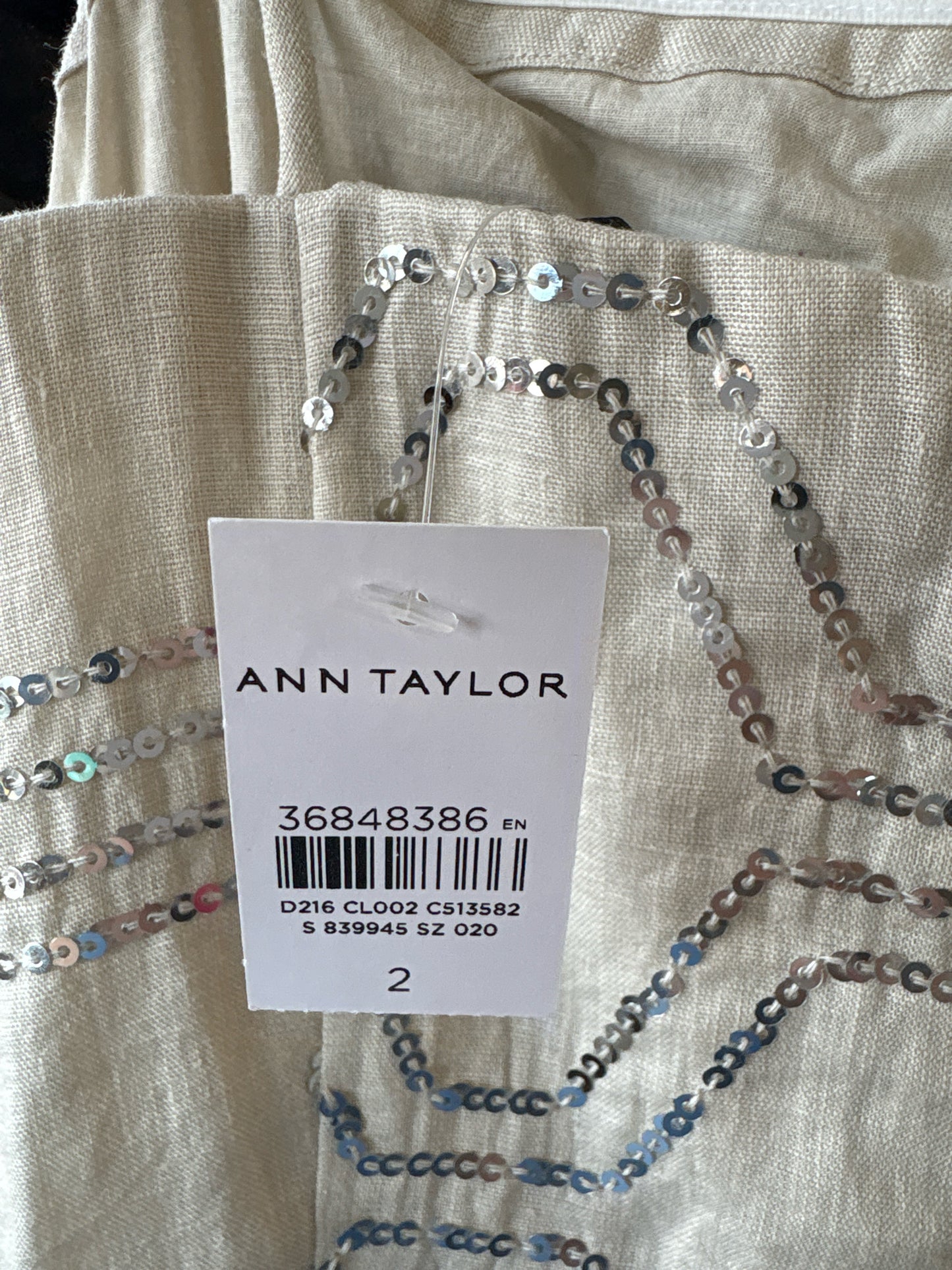 ANN TAYLOR Size 2 Khaki Sequin Dress