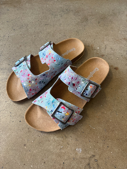 Cosyfeet Shoe Size Blue/Multi Abstract Sandals