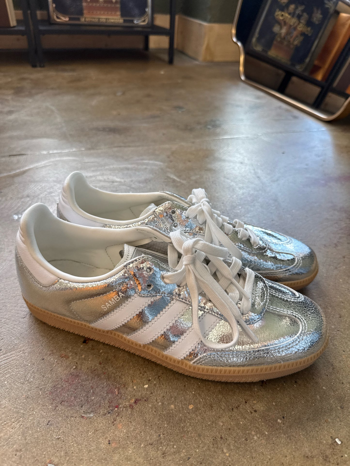 Adidas Shoe Size 9 Silver Sneakers