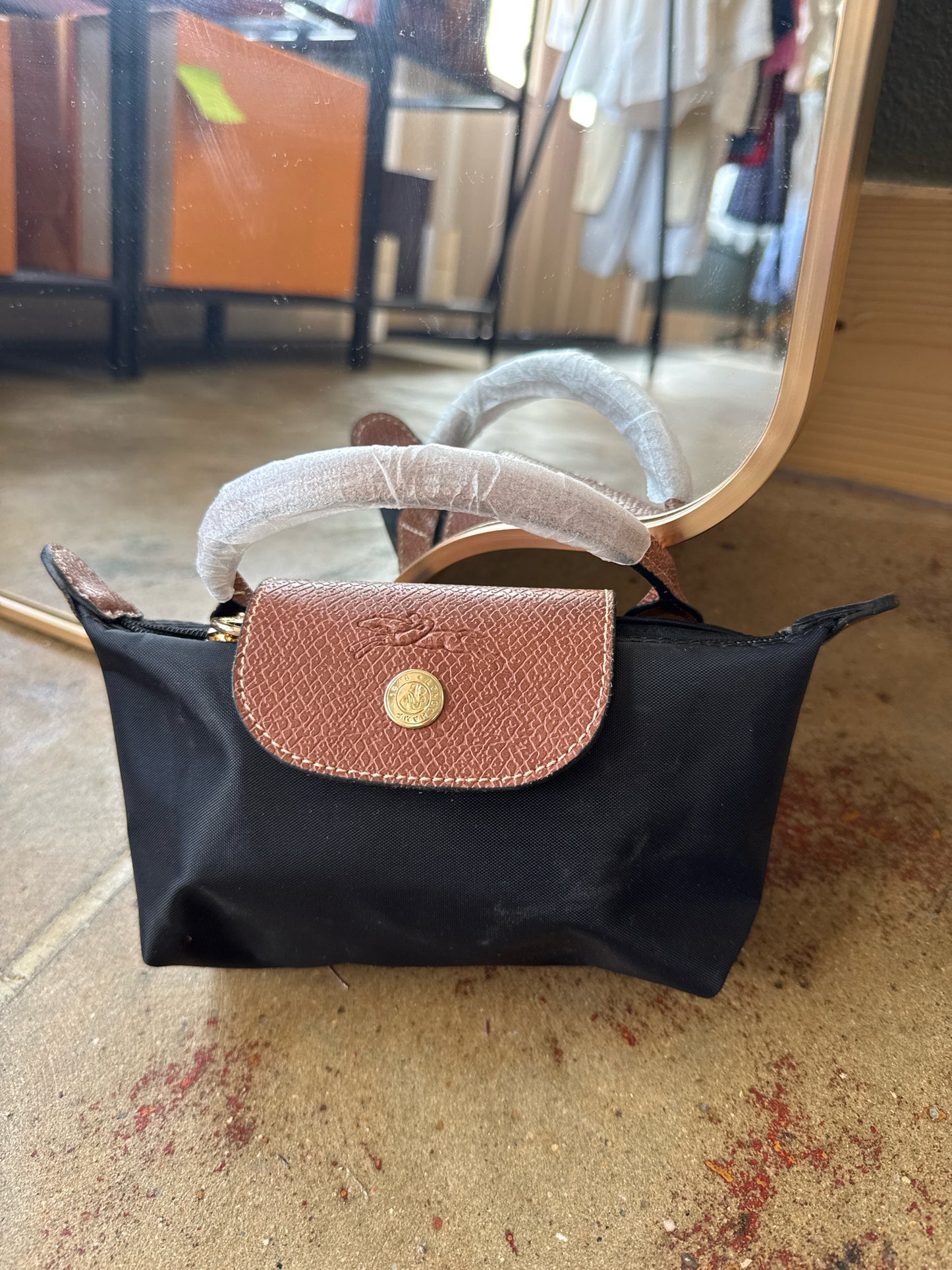 Longchamp Black/Brown Bag