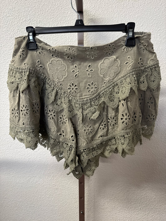 free people Size L Olive Lace Shorts