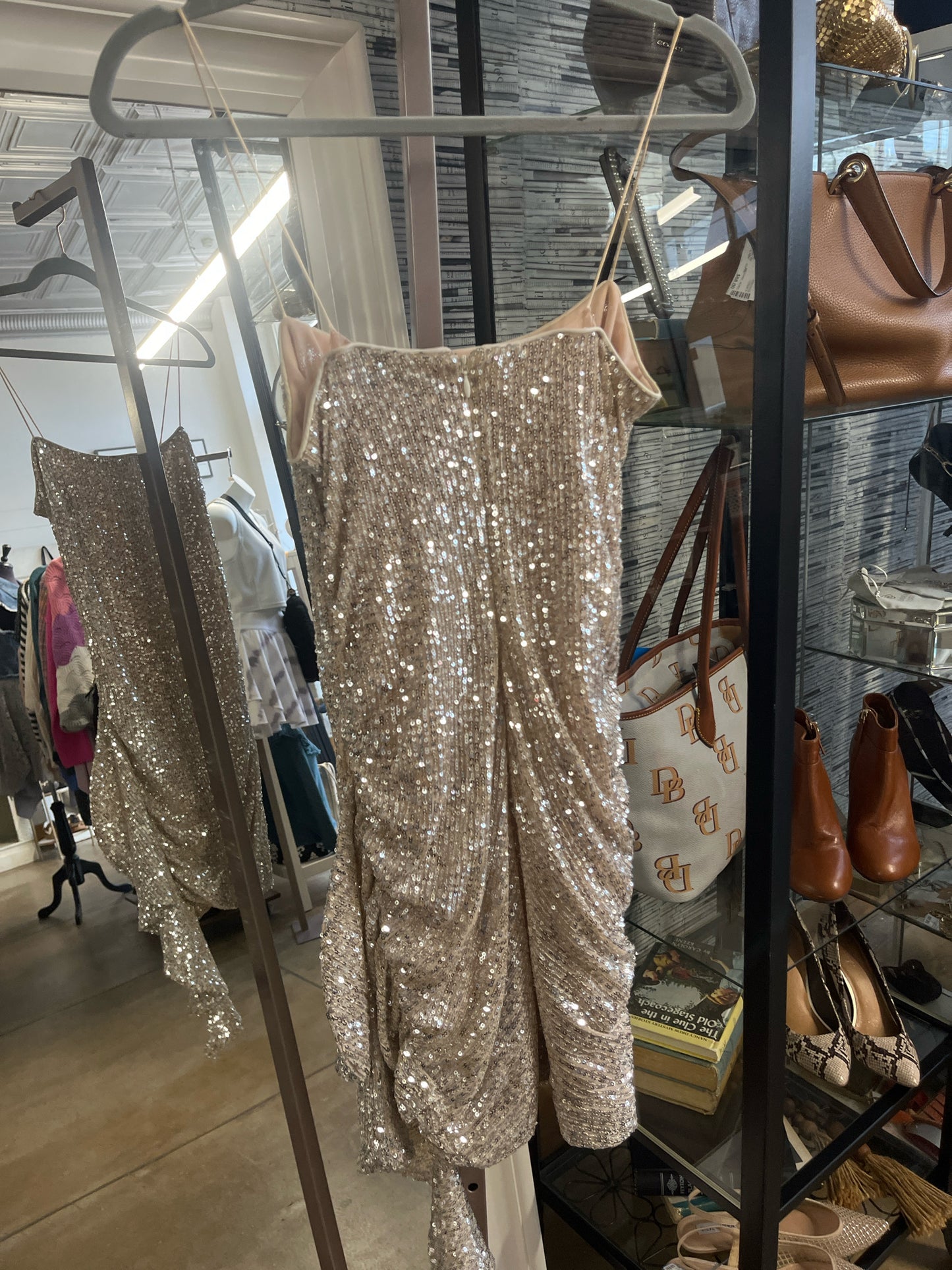 LIKELY Size 6 Gold Sequin Dress