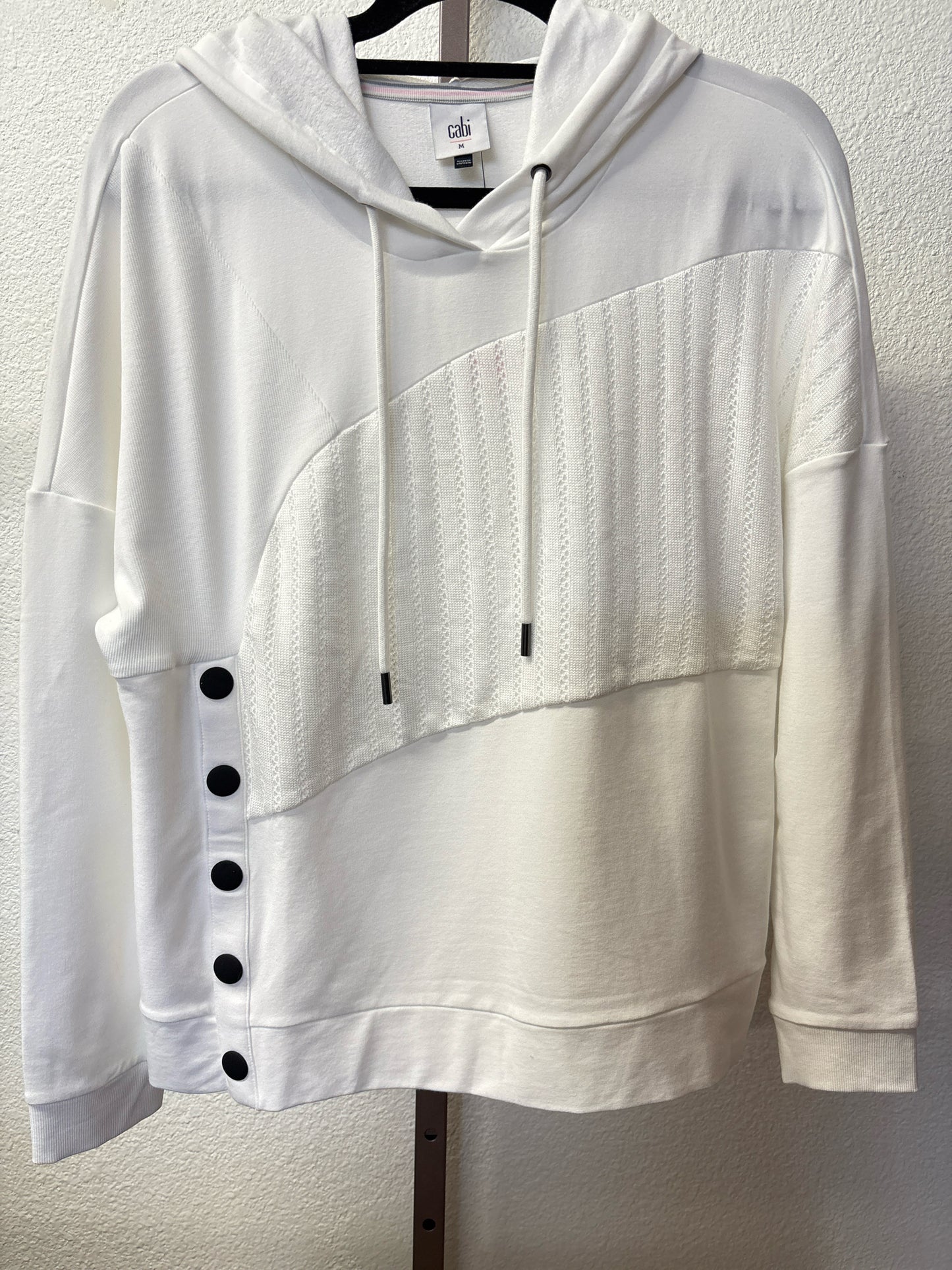 Cabi Size M White Hood Sweatshirt/Hoodie