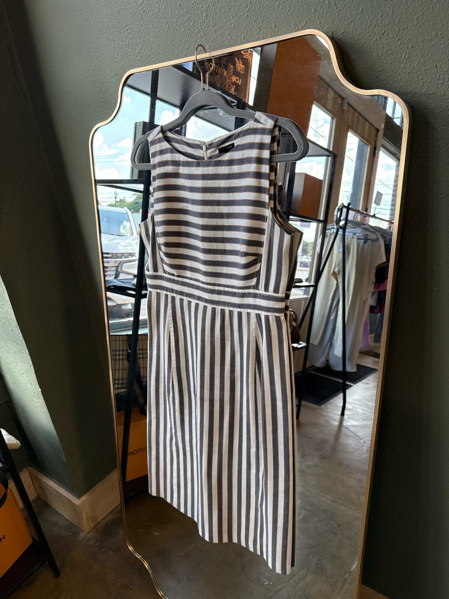 ANN TAYLOR Size 2 Cream/Gray Dress