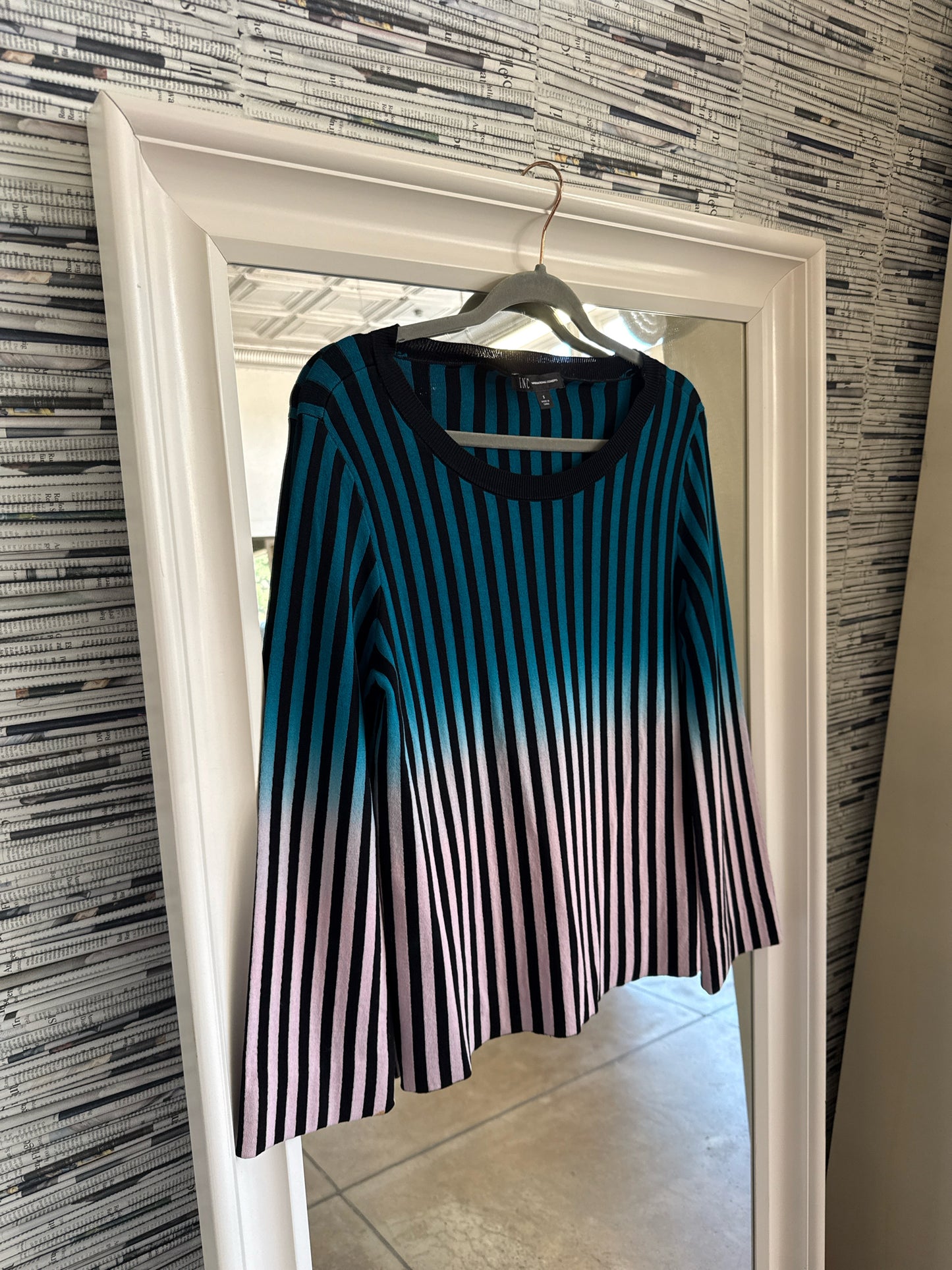 INC Size S Blue/Pink Sweater