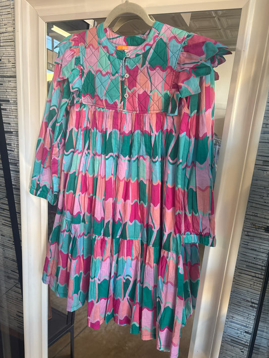 Briton Court Size XS Green/Pink Dress