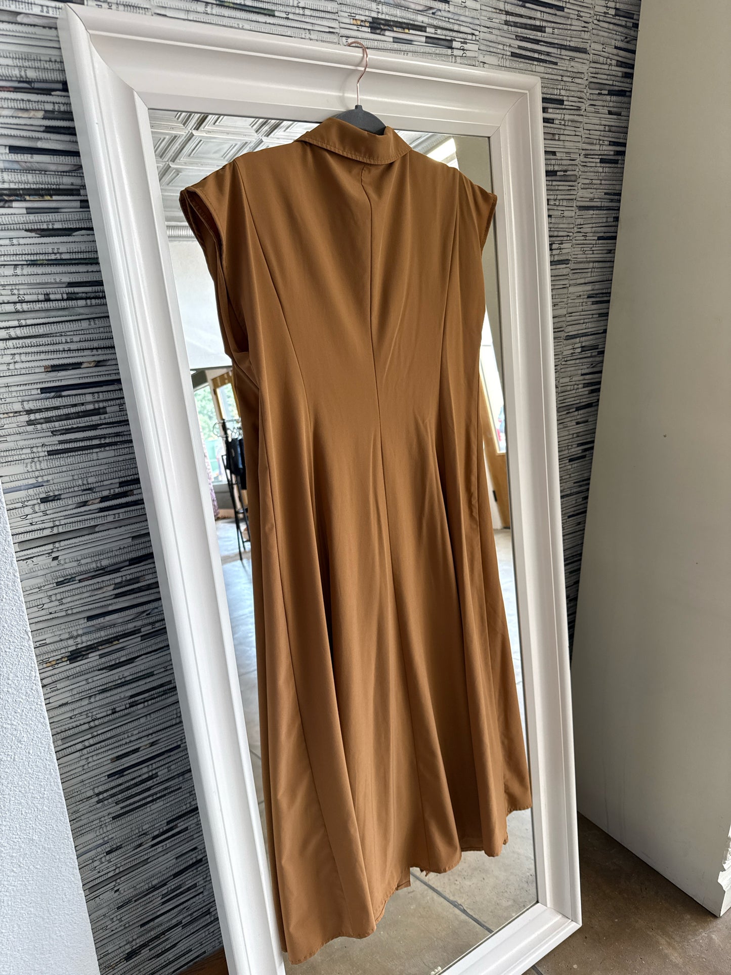 CALVIN KLEIN Size 12 Brown Dress