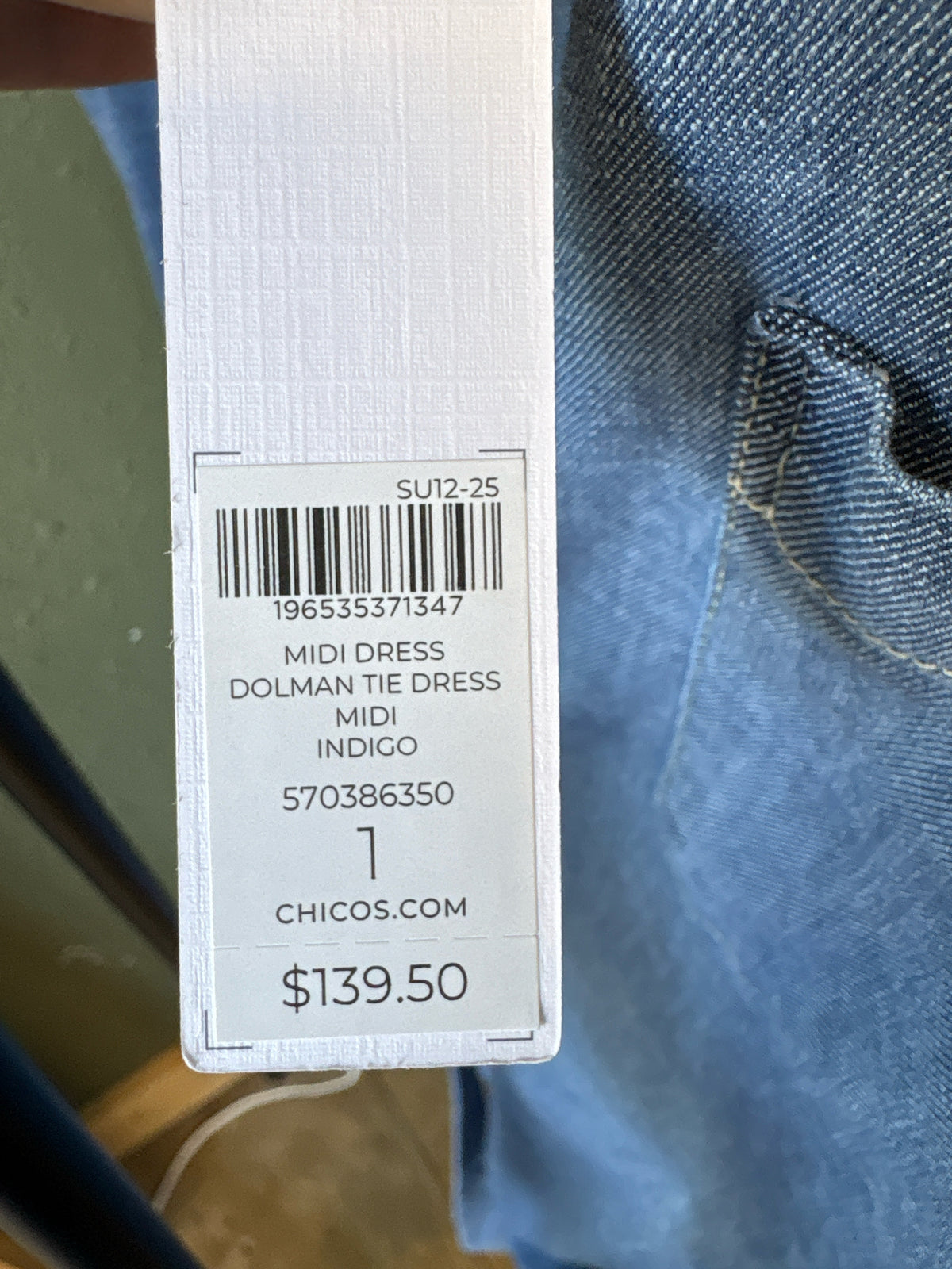 CHICO'S Size M Denim Dress