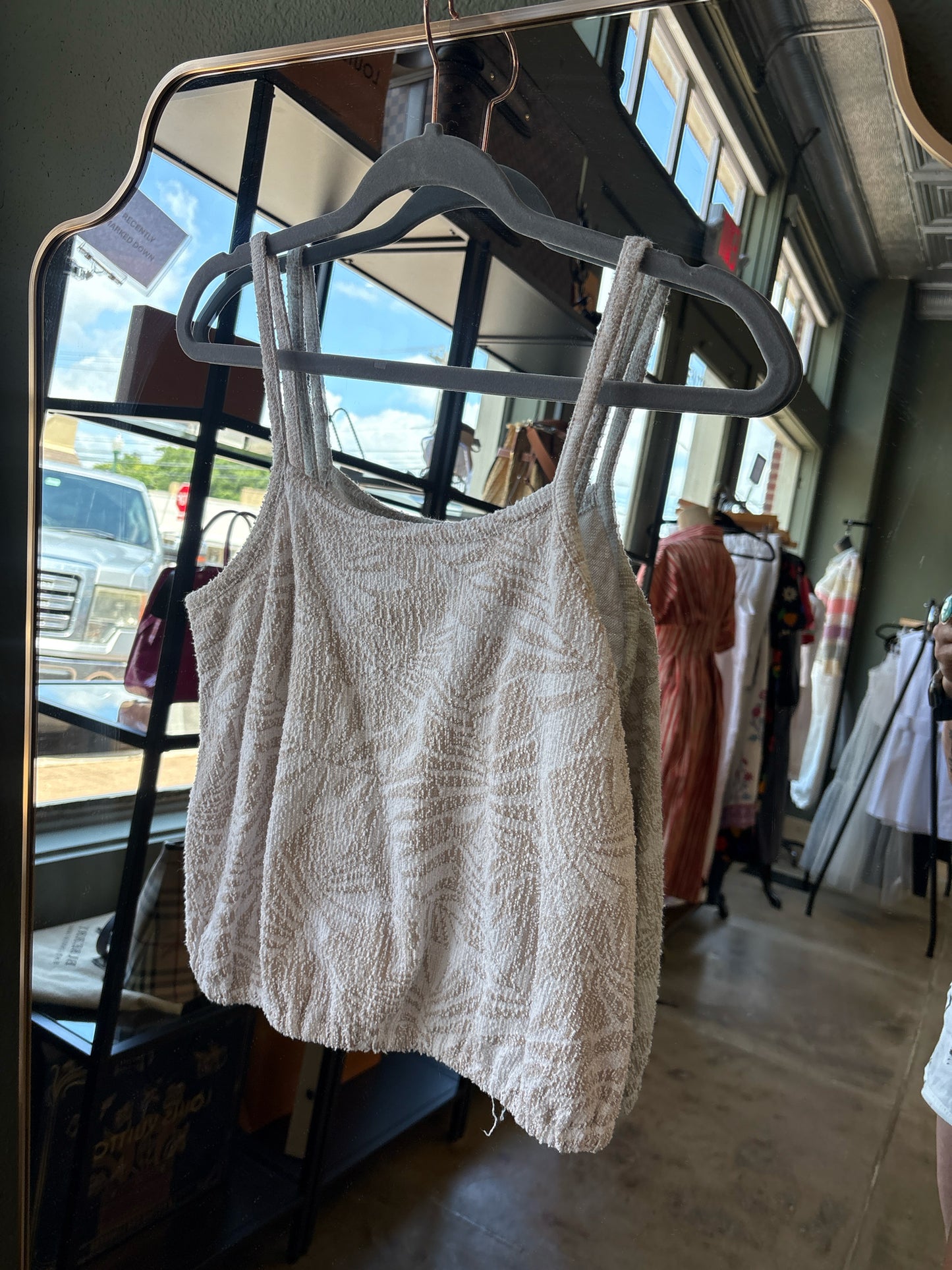 LOFT Size XS white + tan Top