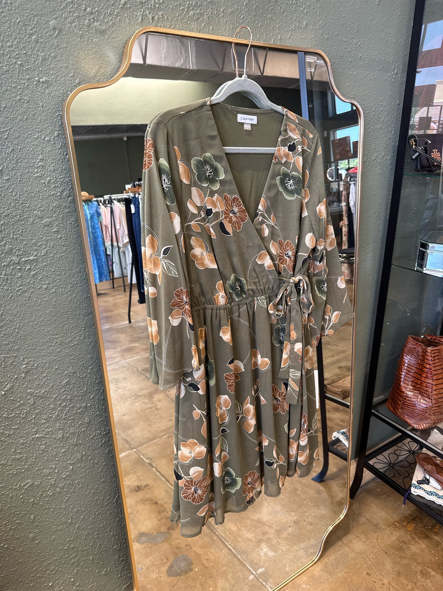 CALVIN KLEIN Size 10 Green Dress