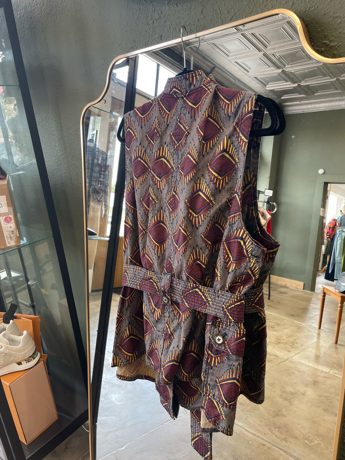 Elevenses Size XL Navy Print Vest