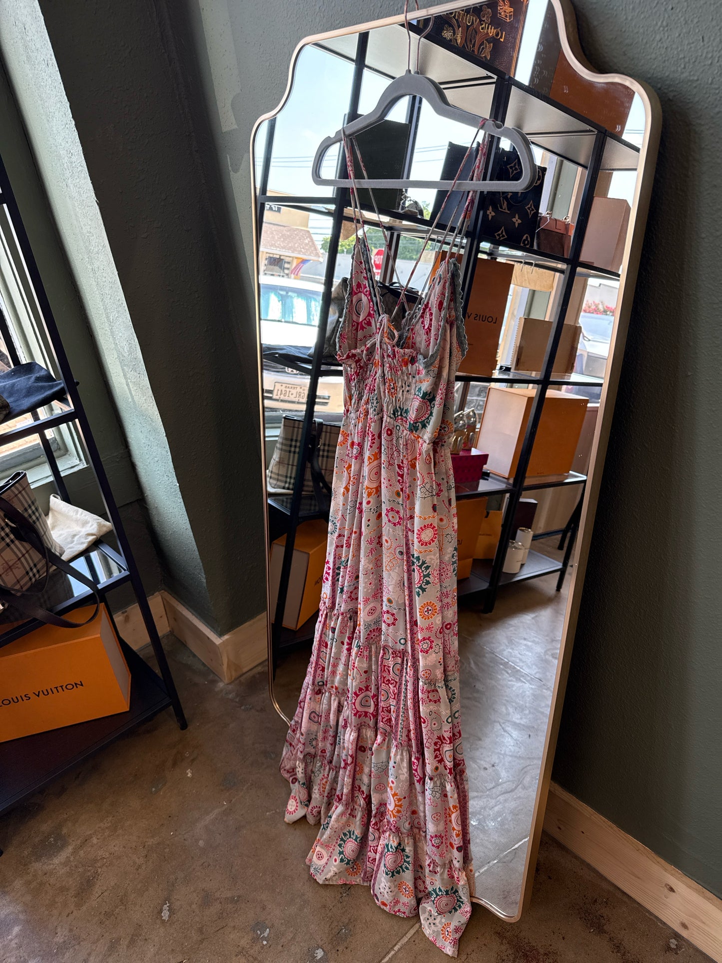 Paani Size M Green/Pink Dress