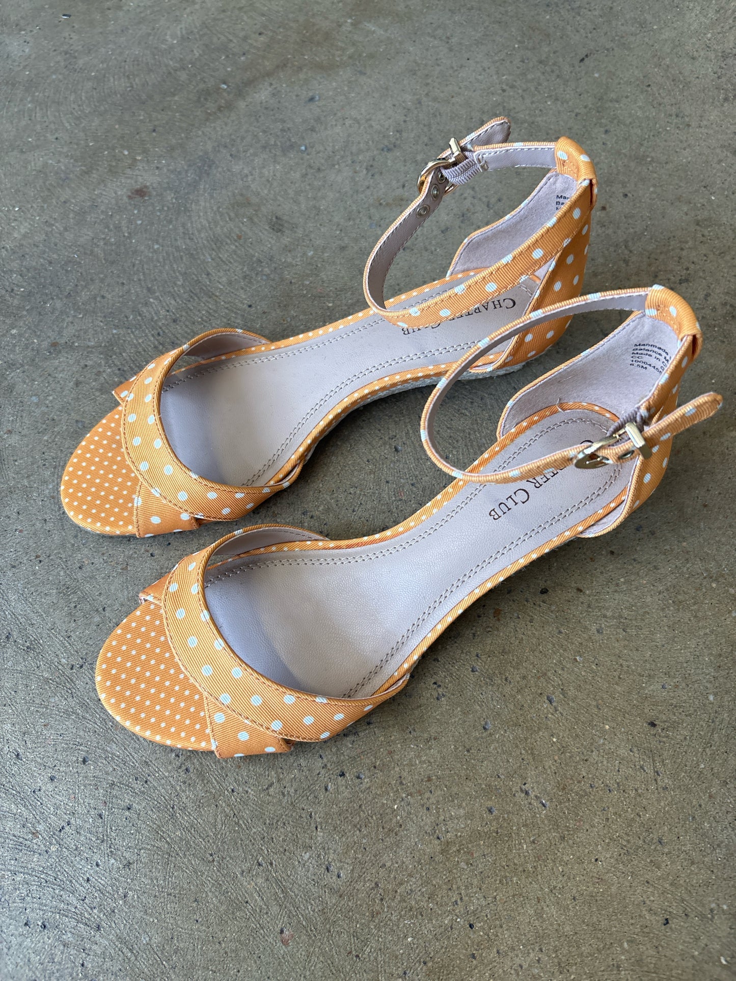Charter Club Shoe Size 6.5 Yellow & White Heels