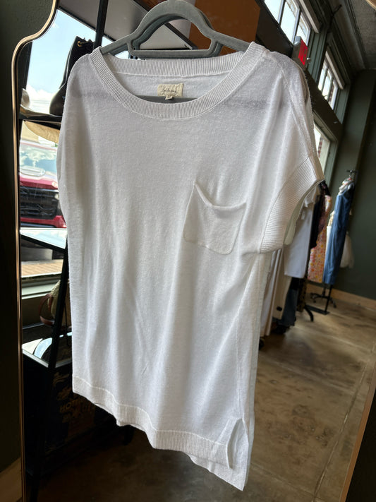 Lou & Grey Size XS White Knit Top