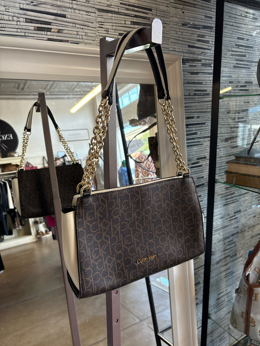 CALVIN KLEIN brown/cream Purse